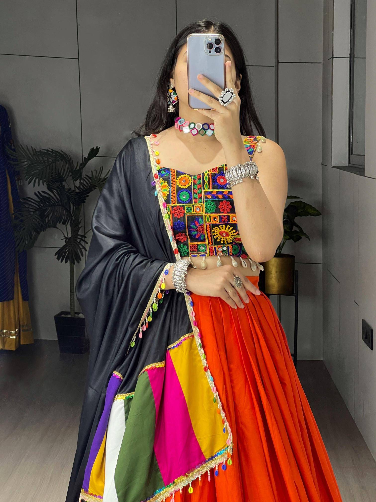 GRTN 8046 ORG Rayon Fancy Lehenga Choli Wholesalers in Delhi